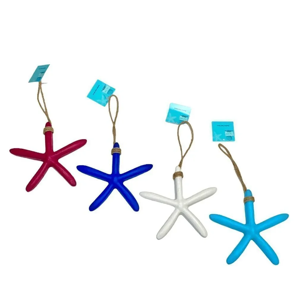 NWT 4 Starfish Nautical Sea Beach Wall Decor Ornaments Red, White, Blue and Turq